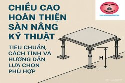 Chiều cao hoàn thiện sàn nâng kỹ thuật là bao nhiêu? Cách tính & tiêu chuẩn mới nhất 2025